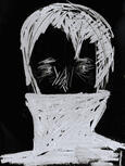 Chalk practice, digitally inverted colors.
